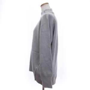 SHIPS ニット セーター 長袖 ボトルネック 無地 カシミヤ混 グレー