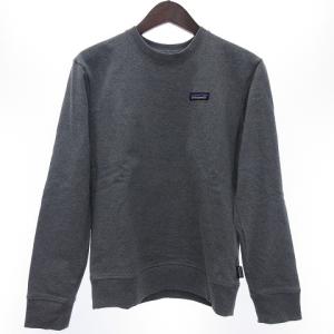 P-6 Label Uprisal Crew スウェット 長袖 クルーネック ワンポイント ワッペン グレー XS