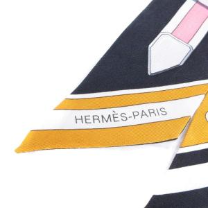 HERMES Grand Tralala ツイリー スカーフ シルク100％ ベルト柄 ドット マルチカラー AA