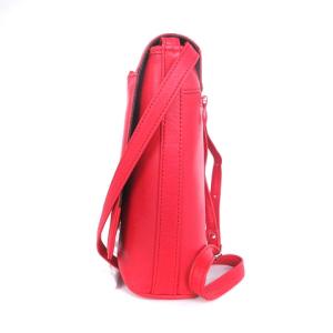 CARVEN タグ付き ショルダー バッグ 斜めがけ フラップ レザー 赤 レッド カバン