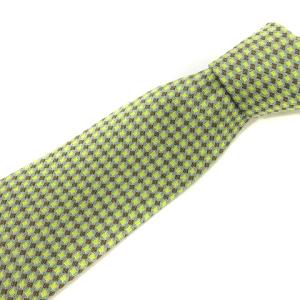 美品 ネクタイ レギィラータイ シルク 総柄 緑系 グリーン系 SM1