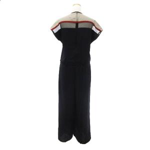 Ameri VINTAGE オールインワン パンツ Vネック リアファスナー シアー 半袖 薄手 黒 ブラック SM1