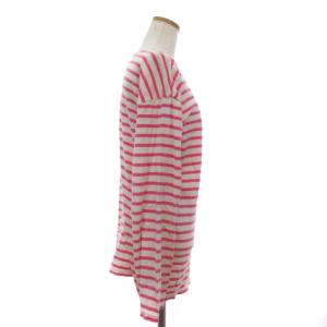 Shinzone 近年 MARINE BORDER TEE カットソー 長袖 ボーダー ワイド コットン 19SMSCU93 白 ピンク F