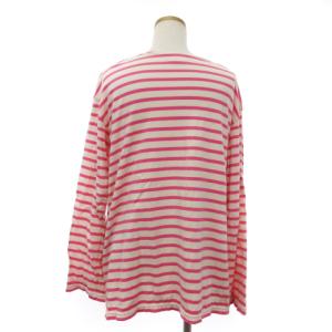 Shinzone 近年 MARINE BORDER TEE カットソー 長袖 ボーダー ワイド コットン 19SMSCU93 白 ピンク F