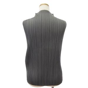 PLEATS PLEASE ISSEY MIYAKE イッセイミヤケ ISSEI MIYAKEノースリーブ カットソー タンクトップ ボトルネック ストライプ PP55-JK102