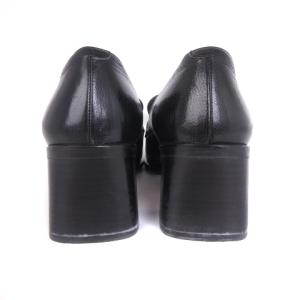 MARGARET HOWELL ローファー パンプス チャンキーヒール レザー 黒 ブラック 23