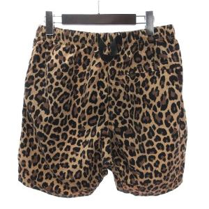 GRAMiCCi シェルパッカブルショーツ ショートパンツ ストレッチ ウエストベルト ナイロン レオパード GUP-20S037 茶 ブラウン