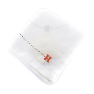 ハンカチーフ ハンカチ 刺繍 ステッチ 092044G-8D コットン100％ 白 ホワイト AA