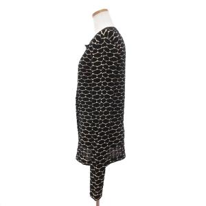 FENDI アンサンブルニット カーディガン カットソー Tシャツ  半袖 長袖 ノーカラー Vネック 総柄 黒 ブラック 44 L位