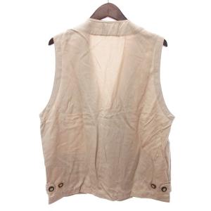 MCM タグ付き Legere ベスト Vネック ロゴ 刺繍 ワンポイント ベージュ L SM1