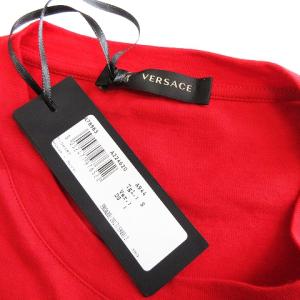 VERSACE タグ付き Tシャツ カットソー 丸首 クルーネック 半袖 コットン A78965 A224620 赤 レッド S