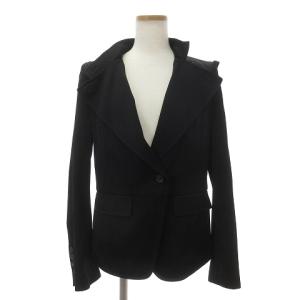 デザインジャケット テーラード ブレザー 変形 チンスト 1B 総裏 ブラック 黒 38 XS位