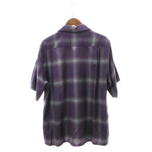 WACKO MARIA 23SS OMBRE CHECK OPEN COLLAR SHIRT S パープル