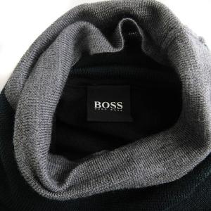 HUGO BOSS ニット セーター 長袖 ハイネック ウール 100% ブラック 黒 XXXL 大きいサイズ
