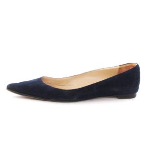 MANOLO BLAHNIK パンプス ローヒール ポインテッドトゥ スエード  紺 ネイビー 36 23cm位