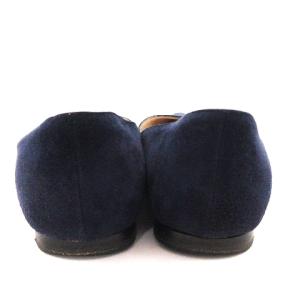 MANOLO BLAHNIK パンプス ローヒール ポインテッドトゥ スエード  紺 ネイビー 36 23cm位