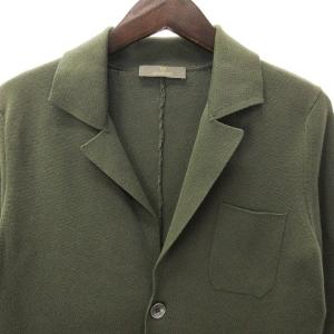 Cruciani ニットジャケット ストレッチ 3B イタリア製 コットン CU5164 カーキ 緑系 46 M位 SM1