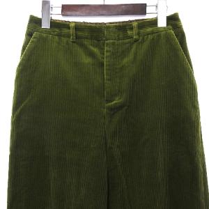GALERIE VIE 20AW シャンカールコーデュロイ  ストレートパンツ 太畝 コットン 緑 グリーン 36 S位 SM1