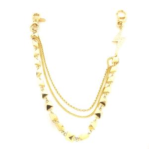 HYSTERIC GLAMOUR ウォレットチェーン 3連 アクセサリー 小物 ライトストーン ゴールドカラー SM1 AA