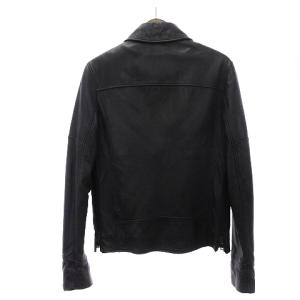 BALMAIN A2 LEATHER JACKET フライトジャケット ゴートレザー 紺 46