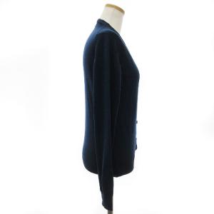 MARGARET HOWELL × JOHN SMEDLEY ジョンスメドレー カーディガン Vネック ニット 長袖 薄手 ネイビー 紺 2 M位 SM1