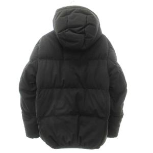 LACOSTE BH102EL ピケダウンジャケット フード パーカー ジップアップ ロゴワッペン L ブラック