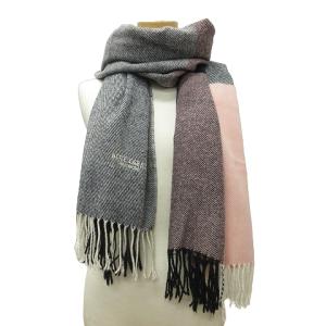 ストール ショール スヌード マフラー チェック フリンジ ネイビー系 ピンク 白 ホワイト