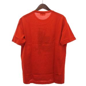 HERMES Tシャツ カットソー 半袖 丸首 クルーネック 馬具プリント オレンジ L