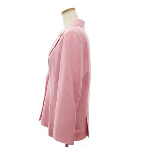 LEONARD 美品 テーラードジャケット シングル 2B 切替 ウール 袖裏 花柄 サイドベンツ ピンク 11AR SM1