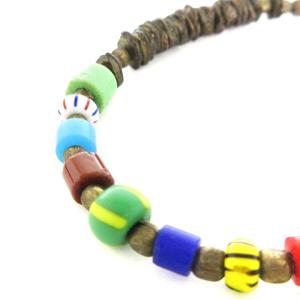 ブレスレット バングル ストーン ロゴプレート マルチカラー 茶系 アクセサリー SM1 AA