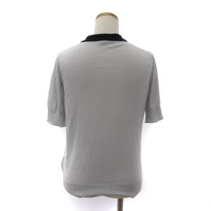 JOHN SMEDLEY ニットソー セーター 半袖 リブ 薄手 コットン 灰色 グレー M SM1