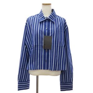 リベラド LIBERADD タグ付き 23SS シャツ 長袖 クロップド コットン ストライプ 23-050-570-0033-1-0