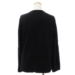 BLACK COMME des GARCONS Tシャツ カットソー ロンT 長袖 丸首 クルーネック プリント コットン 1Z-T001 黒 ブラック M