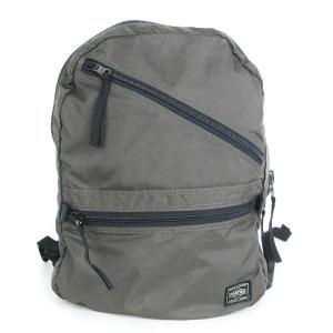 PORTER 吉田カバン ラウンド リュック バックパック リバーシブル ナイロン グレー系 灰色 カーキ SM1