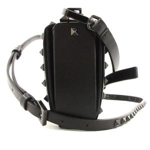 VALENTINO GARAVANI スタッズ クロスボディバッグ ショルダー ハンド 2WAY スクエア レザー ブラック カバン