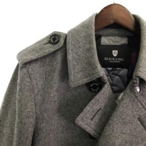BLACK LABEL CRESTBRIDGE 51F30-417-06 Pコート メルトン ウール 裏キルティング フロントボタン M グレー