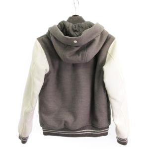 BEAMS スタジャン 中綿ジャケット フーディ ジップアップ 11-18-2272-152 グレー S SM1