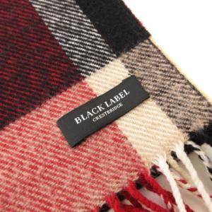 BLACK LABEL CRESTBRIDGE マフラー フリンジ チェック ロゴ 刺繍 赤 レッド 小物 SM1