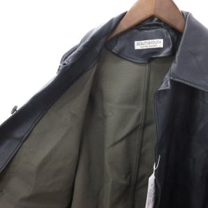 BEAUTY&YOUTH UNITED ARROWS カバーオール タグ付き ジャケット アウター 長袖 フェイクレザー1225-186-9477 黒 ブラック M SM1