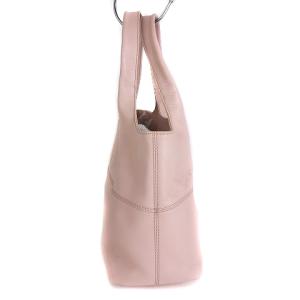 HIROFU トートバッグ レザー ロゴ型押し ピンク 鞄