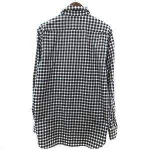 GUY ROVER 美品 シャツ 長袖 ギンガムチェック イタリア製 ブラック 黒 ホワイト 白 L