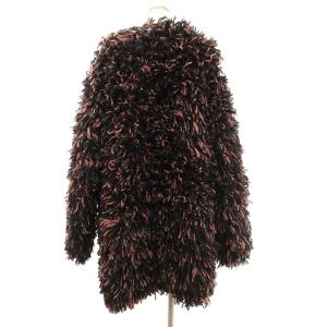 LEINWANDE フリンジ ニットジャケット 長袖 厚手 ボタンレス ミックス 0218030508 ピンク系 ブラウン系 茶系 F