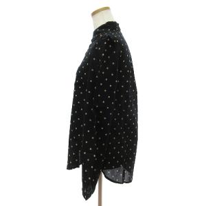 ISABEL MARANT タグ付き シャツ ブラウス 長袖 丸襟 前開き ドット コットン 17P019E 黒 ブラック 34 S相当