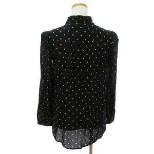 ISABEL MARANT タグ付き シャツ ブラウス 長袖 丸襟 前開き ドット コットン 17P019E 黒 ブラック 34 S相当
