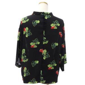 MUVEIL ブラウス カットソー いちご柄 七分袖 MA81FB023 黒 ブラック 38 M位