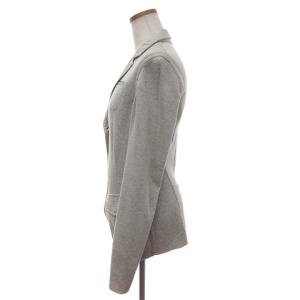 BRUNELLO CUCINELLI テーラードジャケット ニット シングル ウール コットン リブ ライトグレー XL