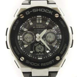 G-STEEL 腕時計 アナデジ 電波 ソーラー GST-W300-1AJF 黒 ブラック シルバーカラー ウォッチ SM1