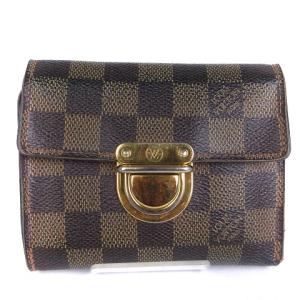 ダミエ ポルトフォイユ コアラ 二つ折り財布 ウォレット フラップ式 格子柄 N60005 茶 ブラウン SM1