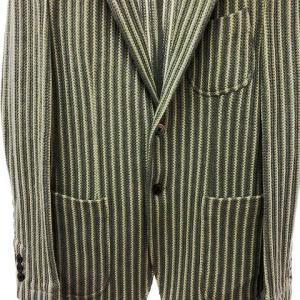 ESTNATION テーラードジャケット ストライプ 長袖 2B コットン 51-200-04-020021 灰 グレー M SM1