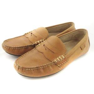 ドライビングシューズ ローファー コイン レザー 茶 ブラウン 9 27cm位 SM1